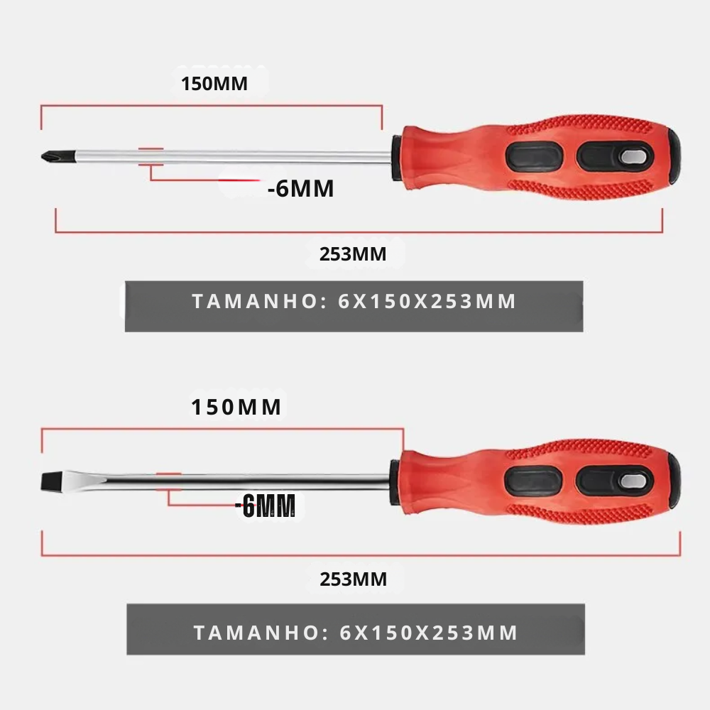 Kit Chave de Fenda e Philips Magnética Multifuncional