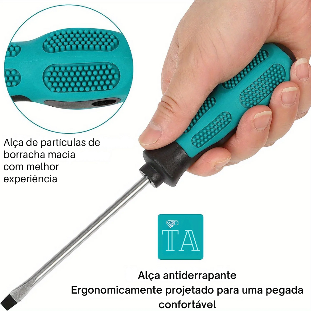 Conjunto com 7 Chaves Fenda e Philips