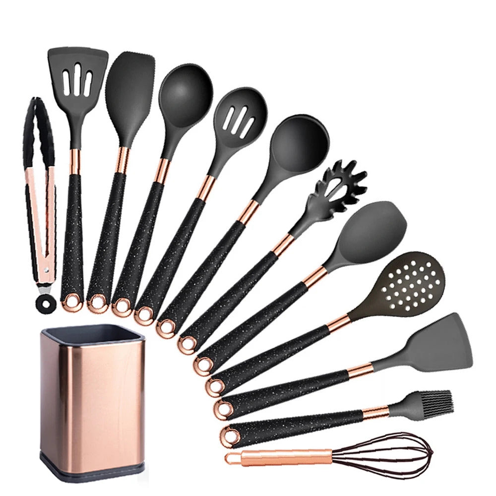 Conjunto de Utensílios de Cozinha com Organizador Inox Ferrazi