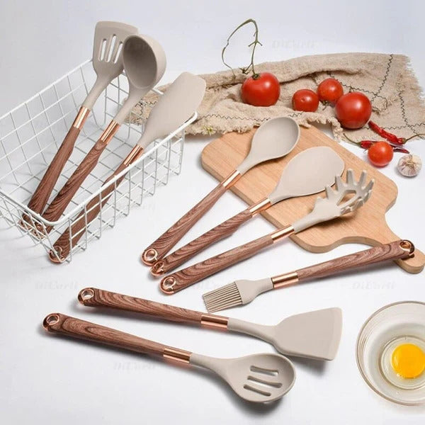 Conjunto de Utensílios de Cozinha com Organizador Inox Ferrazi