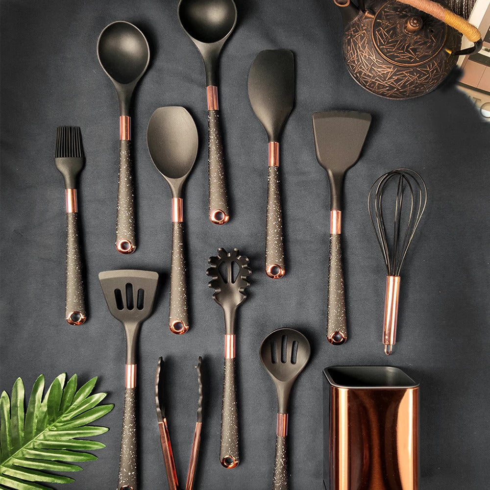 Conjunto de Utensílios de Cozinha com Organizador Inox Ferrazi