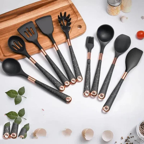 Conjunto de Utensílios de Cozinha com Organizador Inox Ferrazi