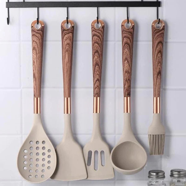 Conjunto de Utensílios de Cozinha com Organizador Inox Ferrazi