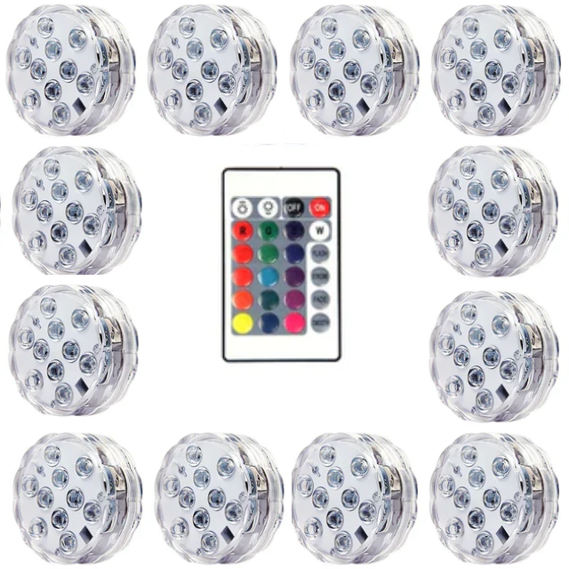 Kit Luminárias AquaLED RGB - Sem Fio Com Controle Remoto