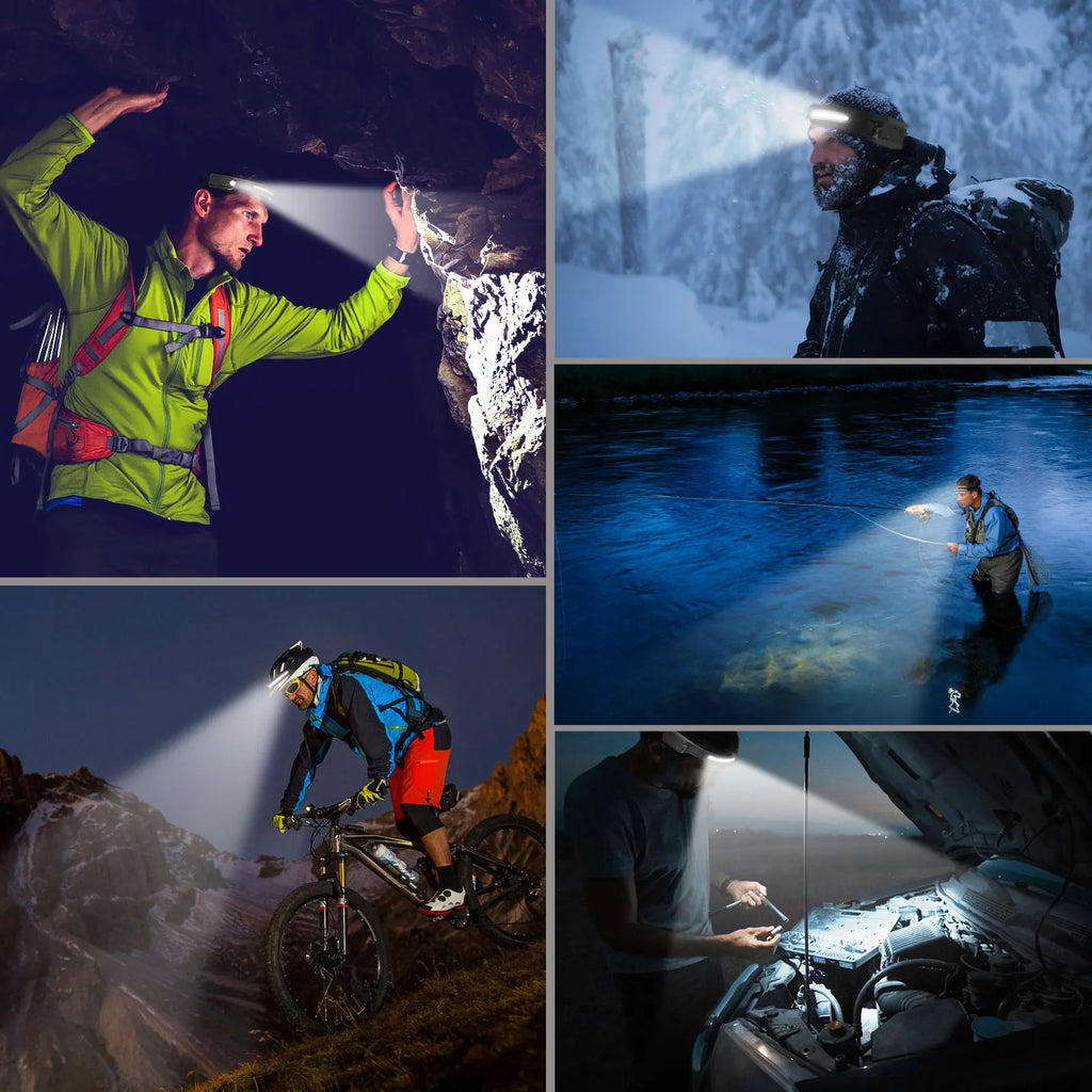 Kit Máscara de Proteção Facial + Lanterna Led de Cabeça