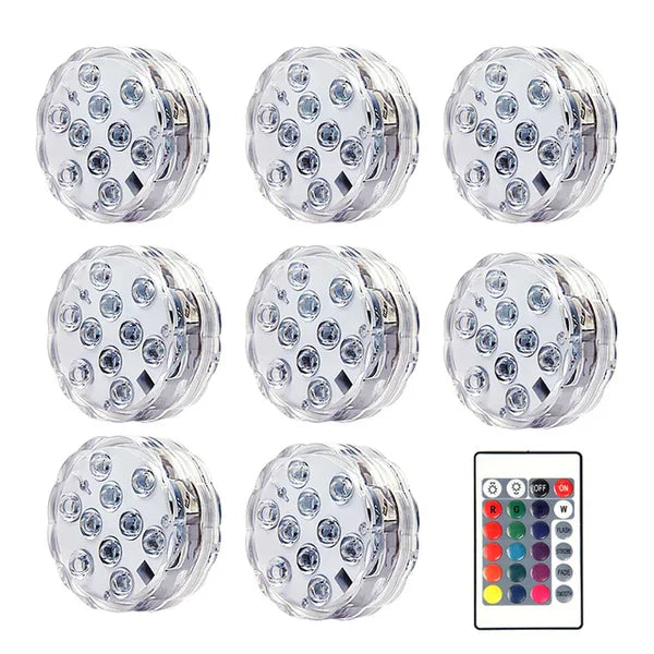 Kit Luminárias de Piscina RGB - Sem Fio Com Controle Remoto | AMERYK STORE