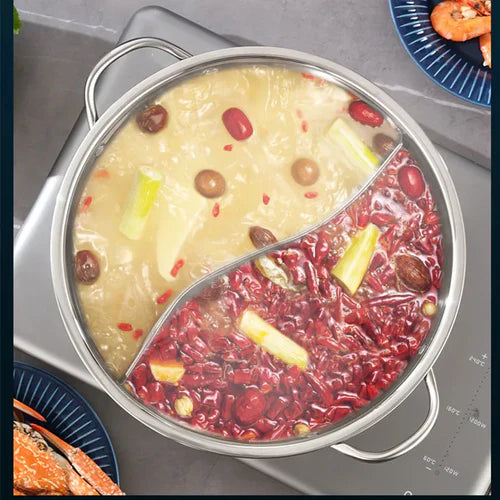 Panela com Divisória em Aço inoxidável com Tampa | MultiCook