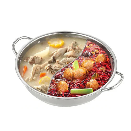 Panela com Divisória em Aço inoxidável com Tampa | MultiCook